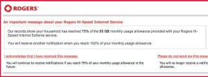 Rogers Email Capacity Warning