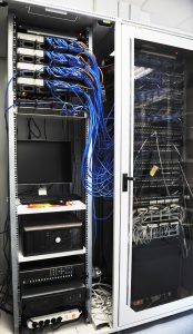 network server room routers and cables